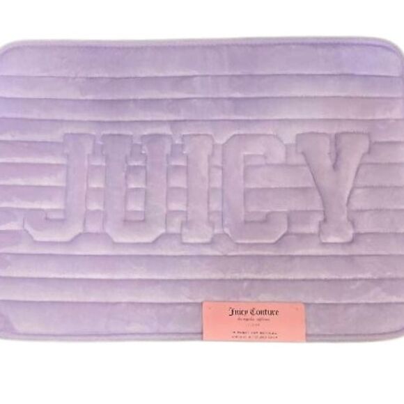 Juicy Couture Home JUICY Bold Logo Memory Foam Bath Rug- Lavender - Picture 2 of 6